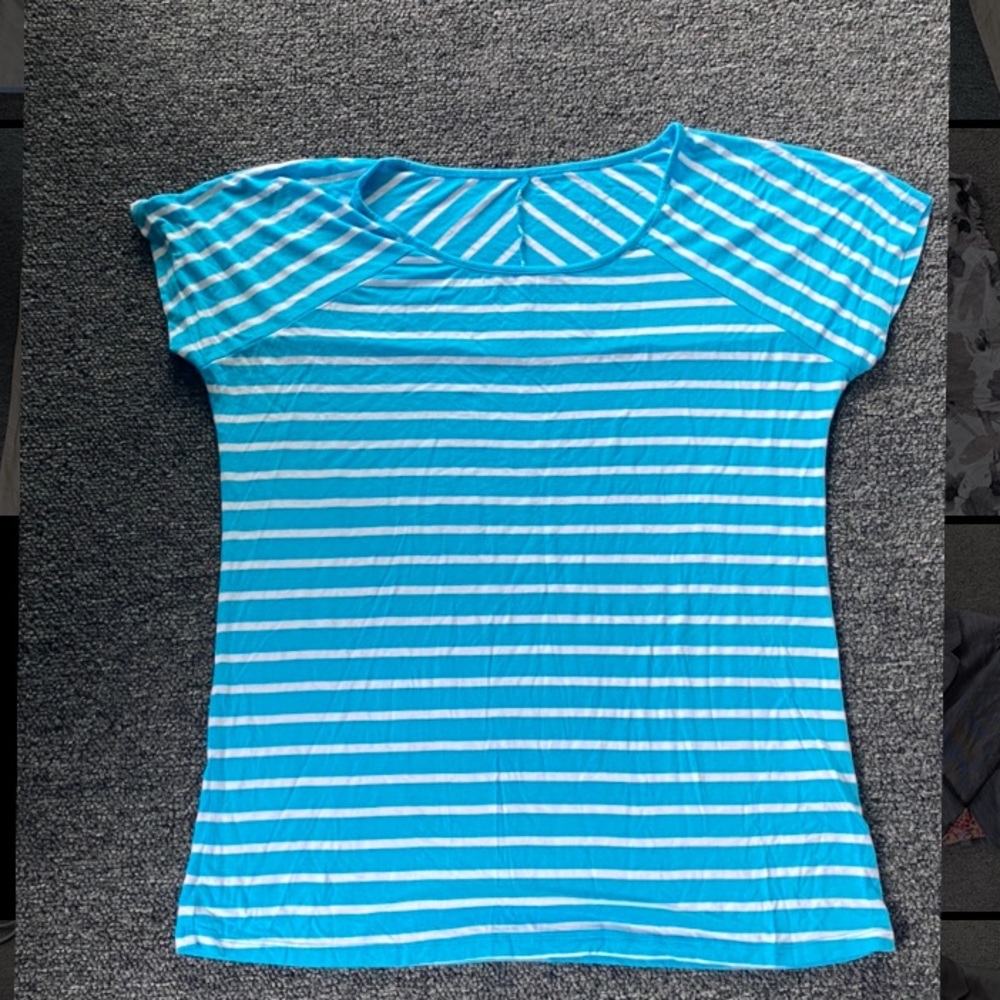 Blue and White short sleeve shirt